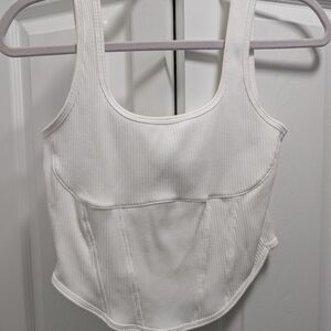 VS Pink Ribbed Crop Top